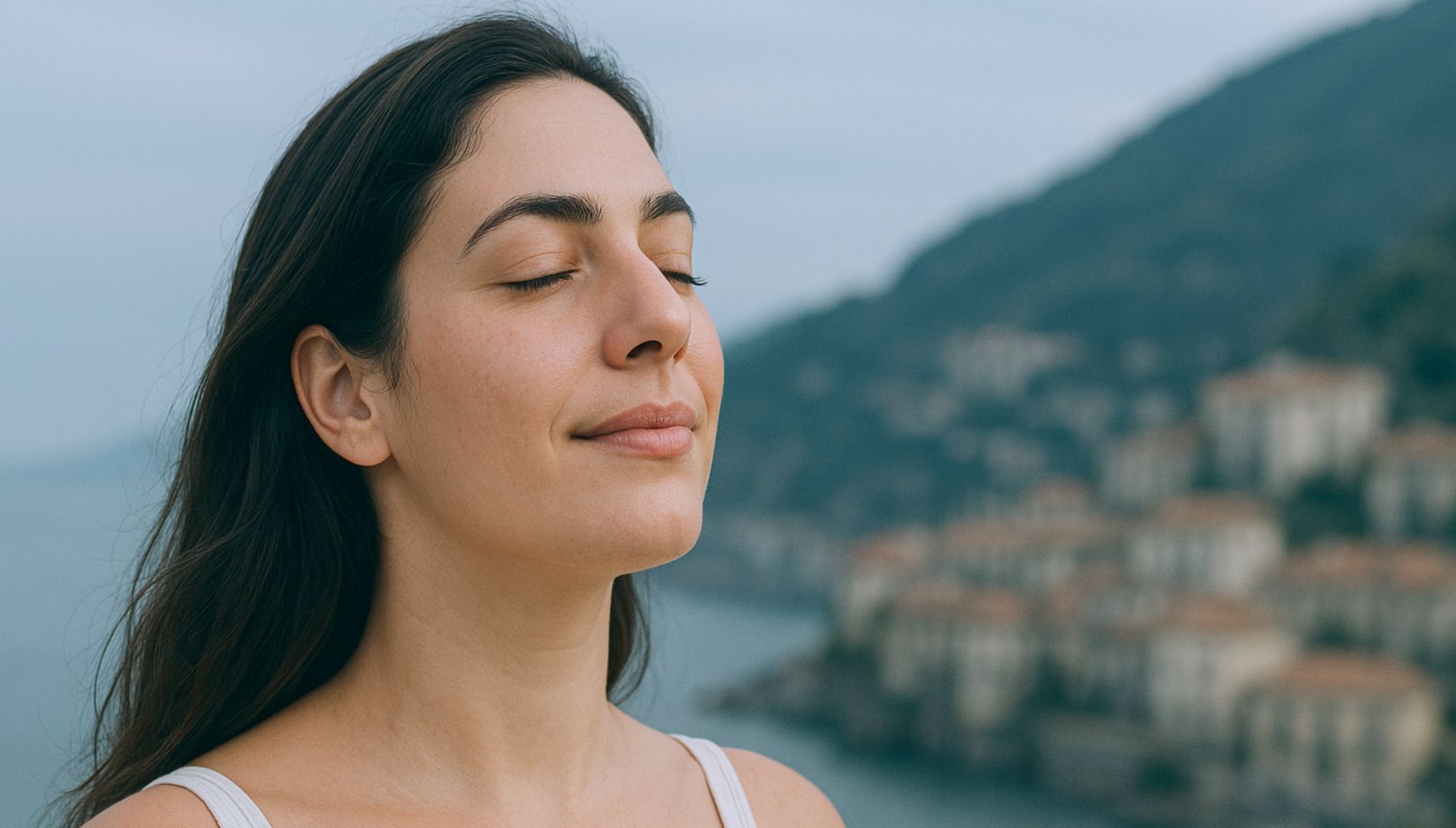 donna mediterranea respira molto meglio dopo aver effettuato il trattamento di Haloterapia Controllata